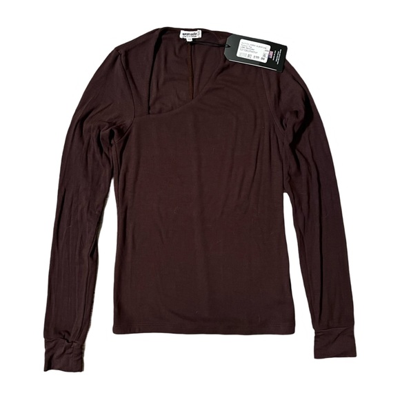 LA Made Ysabel Angled Neckline Top in Mahogany - NWT - Picture 2 of 3